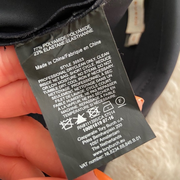 Tory Burch black stretch trench coat/dress Sz S/P - Picture 7 of 8